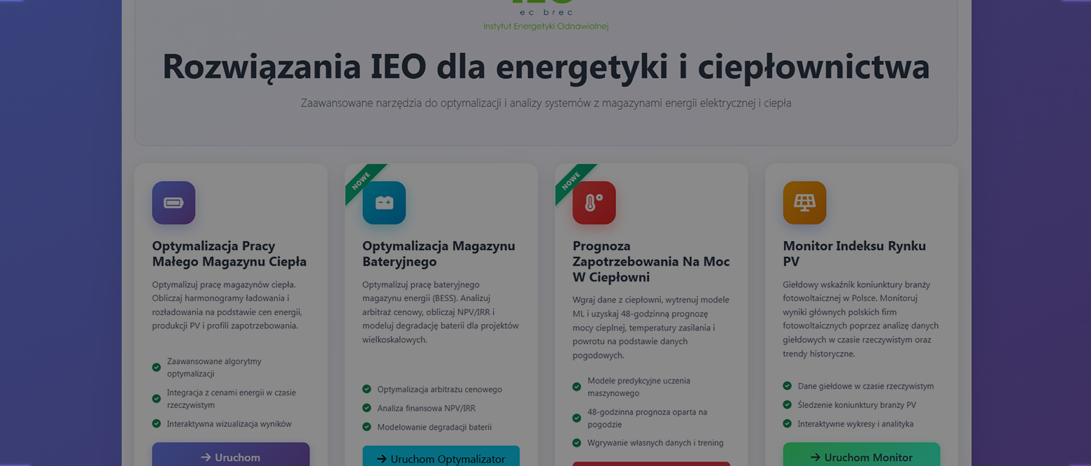 Rozwiązania IEO dla energetyki i ciepłownictwa